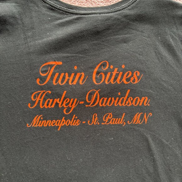 Harley Davidson Women’s Black Twin Cities Round Neck Tee – Size XL - Picture 5 of 5